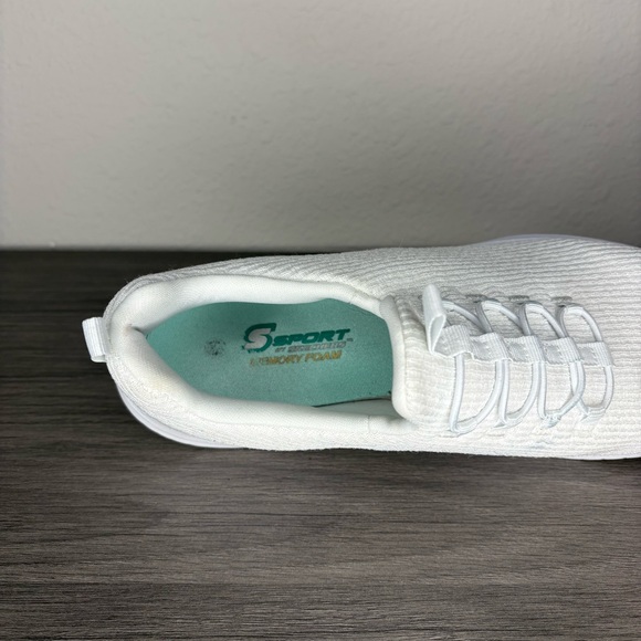 New Skechers Knit Mesh Women's Charlize 2.0 White Slip Ons Size 9 - Picture 4 of 10